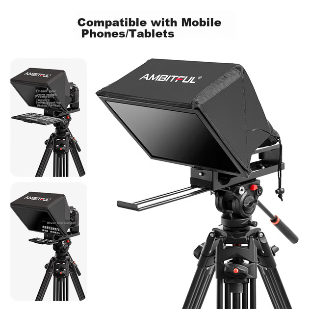 AMBITFUL T14Pro — портативний телесуфлер із великим екраном, сумісний із телефоном, планшетом, дзеркальною й бездзеркальною камерами, з функцією відеозапису, зображення субліктів, прямої трансляції та функцією фіксації помилок під час інтерв'ю. - Фото 5 AMBITFUL T14Pro — портативний телесуфлер із великим екраном, сумісний із телефоном, планшетом, дзеркальною й бездзеркальною камерами, з функцією відеозапису, зображення субліктів, прямої трансляції та функцією фіксації помилок під час інтерв'ю. - зображення 5