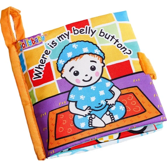 Развивающие игрушки для малышей Jollybaby (3-18 месяцев), тканевая книжка с жевательными элементами, прочный 3D-набор для развития новорожденных. - изображение 2