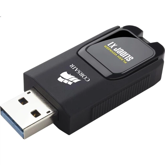 Флеш-накопичувач USCORSAIR 256 ГБ USB 3.0, Ski X1, чорний, швидкість читання 130 МБ/с, дизайн зсувної кришки, стильний та зручний - изображение 3