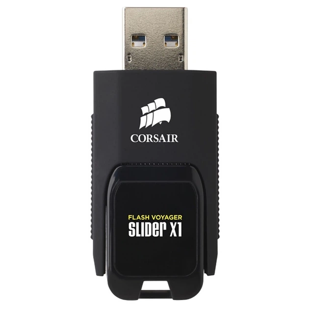Флеш-накопичувач USCORSAIR 256 ГБ USB 3.0, Ski X1, чорний, швидкість читання 130 МБ/с, дизайн зсувної кришки, стильний та зручний - изображение 9