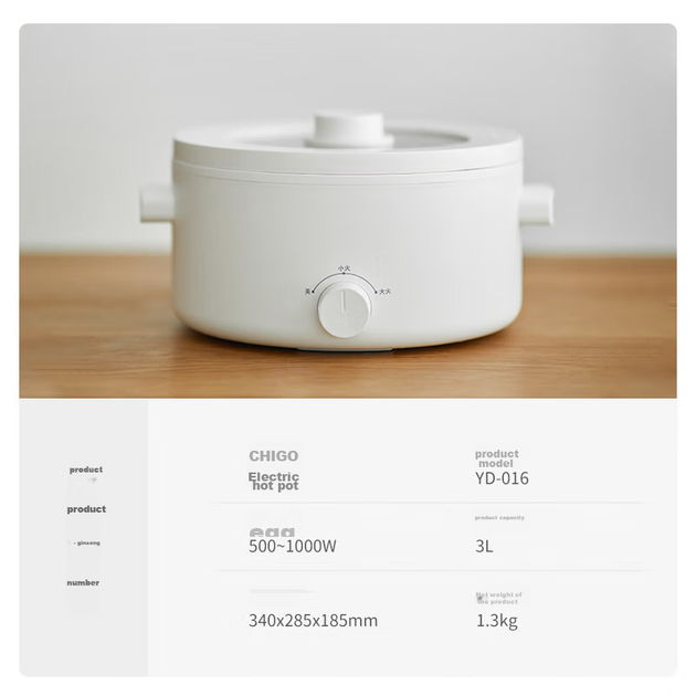Електрична каструля Olayks Instant Cooking Pot, електрична гаряча каструля, маленька електрична каструля для домашнього використання, спеціалізована каструля для гарячої каструлі, універсальна багатофункціональна каструля для гасіння, варіння, смаження та - изображение 7