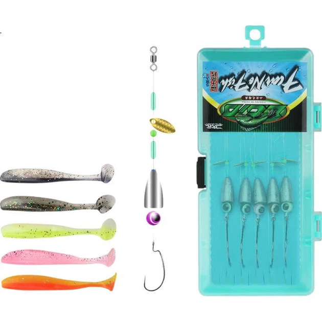 Риболовна оснастка Erciyuan Lure Fishing Wire, попередньо прив'язана волосінню, Т-подібна м'яка приманка, куля-повідець, комбінована приманка з вигнутою ручкою, запобігає зачіпанню, для окуня та мандаринської риби, оснастка для лову на приманку, куля-пові - Фото 1 Риболовна оснастка Erciyuan Lure Fishing Wire, попередньо прив'язана волосінню, Т-подібна м'яка приманка, куля-повідець, комбінована приманка з вигнутою ручкою, запобігає зачіпанню, для окуня та мандаринської риби, оснастка для лову на приманку, куля-пові - изображение 1