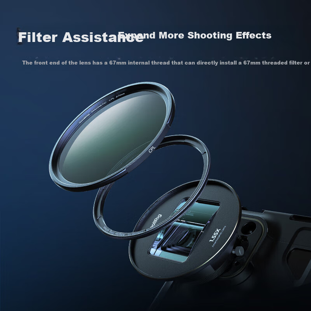SmallRig 3578B, підходить для IPhone16 Promax, Apple15 Huawei Xiaomi Samsung Портретна фотографія, 1.55x широкоекранний професійний об'єктив для зйомки з T-кріпленням для телефонів та відео - зображення 6