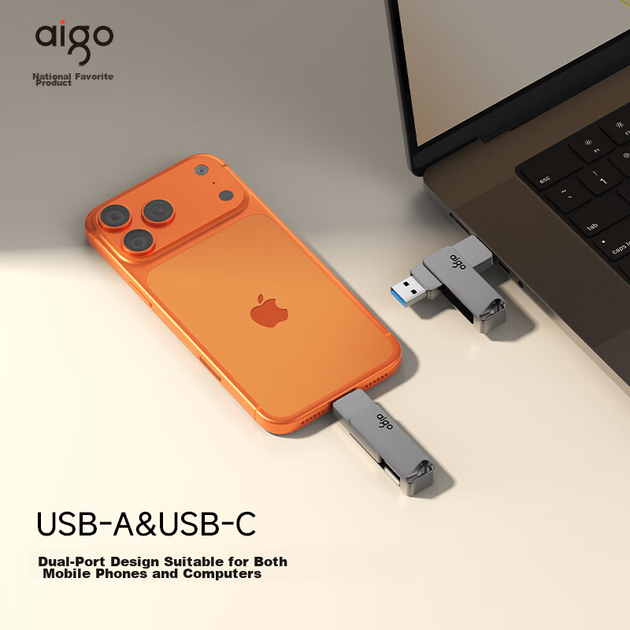 Aigo 64GB High Capacity 150MB/s USB 3.2 Type-C Dual Interface Mobile Phone USB Drive A23 Business Office Study Universal Flash Drive - изображение 10