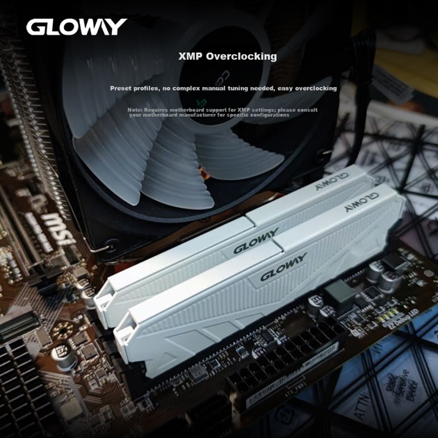 Оперативна пам'ять Gloway 8 ГБ DDR4 3200 для настільних комп'ютерів, радіатор Tianze, вибрані чіпи CL18, місячне світло, білий, AI, оновлення комп'ютера - Фото 3 Оперативна пам'ять Gloway 8 ГБ DDR4 3200 для настільних комп'ютерів, радіатор Tianze, вибрані чіпи CL18, місячне світло, білий, AI, оновлення комп'ютера - зображення 3