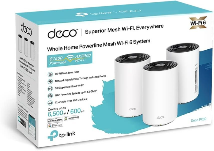 Mesh-система TP-Link Deco PX50 / Dual-Band / Wi-Fi 6 / 3-Pack Білий (102405472) - Уцінка - Фото 3 Mesh-система TP-Link Deco PX50 / Dual-Band / Wi-Fi 6 / 3-Pack Білий (102405472) - Уцінка - зображення 3