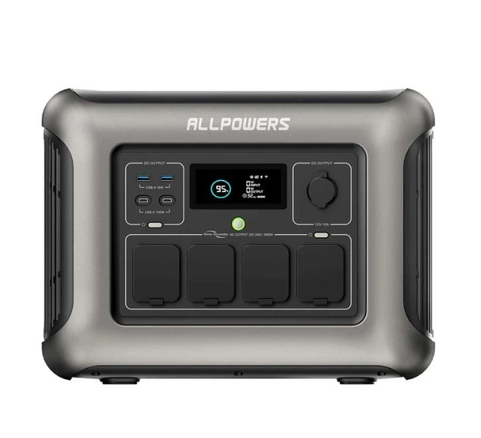 Портативна зарядна станція 1,6 кВт ALLPOWERS R1500 LITE 1056Wh LiFePO4 1600 Вт, 230В, чиста синусоїда, швидка зарядка, для дому, квартири - Фото 2 Портативна зарядна станція 1,6 кВт ALLPOWERS R1500 LITE 1056Wh LiFePO4 1600 Вт, 230В, чиста синусоїда, швидка зарядка, для дому, квартири - зображення 2