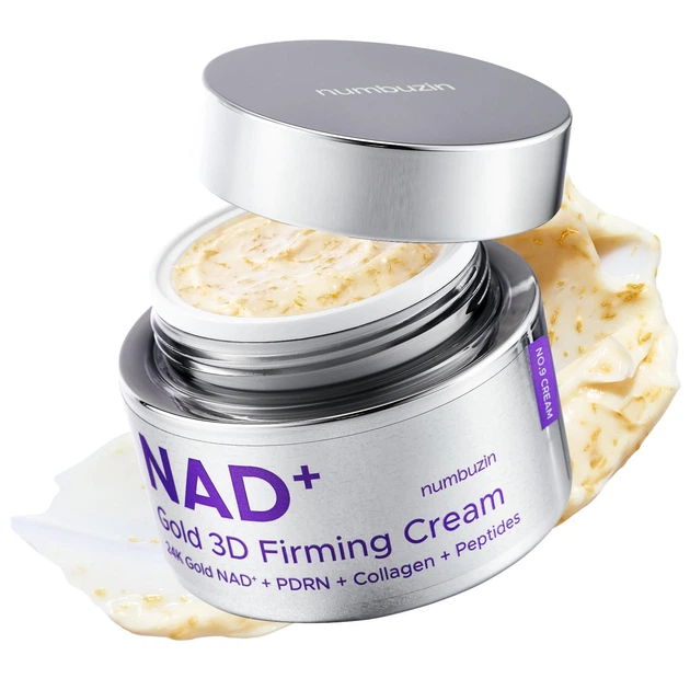 Моделирующий антивозрастной крем для лица с NAD+ и золотом Numbuzin No.9 NAD+ Gold 3D Firming Cream 50 мл - Фото 2 Моделирующий антивозрастной крем для лица с NAD+ и золотом Numbuzin No.9 NAD+ Gold 3D Firming Cream 50 мл - изображение 2