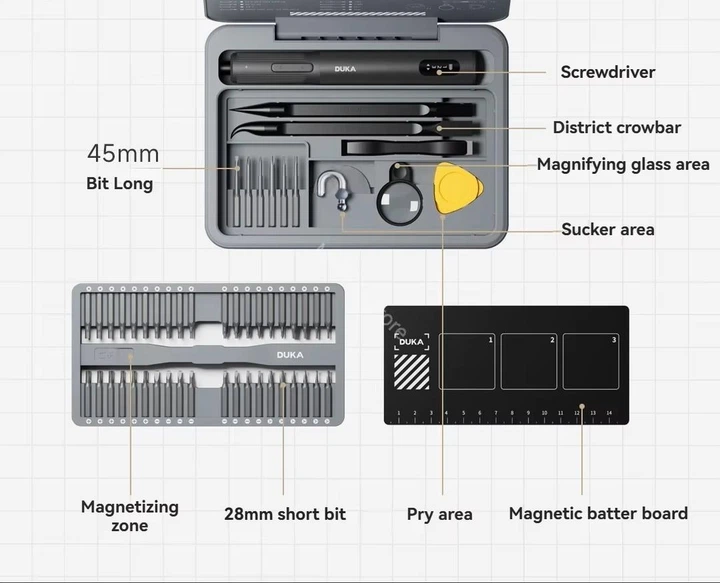 Набір електрична викрутка з насадками Xiaomi DUKA Atuman E3 Electric Screwdriver Kit 95 in 1 - зображення 4