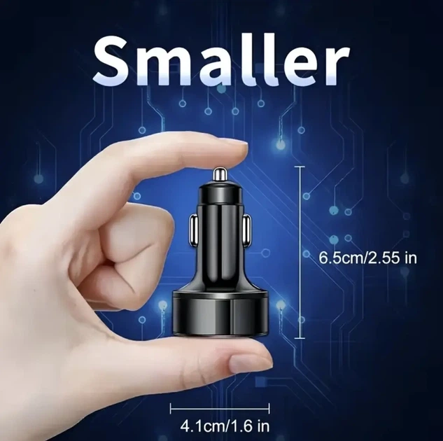 Автомобильная зарядка 3.6A с QC3.0 Прозрачный 5-портовый USB адаптер с дисплеем напряжения - изображение 3