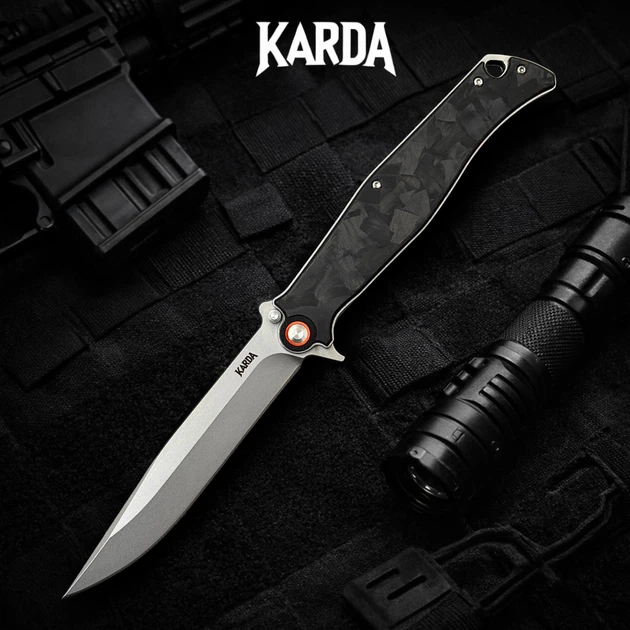 Ніж складаний KARDA VORON J324 Carbon Black - Фото 5 Ніж складаний KARDA VORON J324 Carbon Black - зображення 5