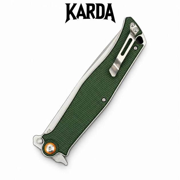Ніж складаний KARDA VORON J324 Green micarta - Фото 4 Ніж складаний KARDA VORON J324 Green micarta - зображення 4