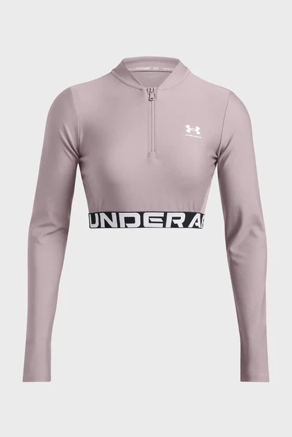 Жіночий сірий топ HeatGear Rib 1/4 Zip LS Under Armour LG 1388692-015 - Фото 3 Жіночий сірий топ HeatGear Rib 1/4 Zip LS Under Armour LG 1388692-015 - зображення 3