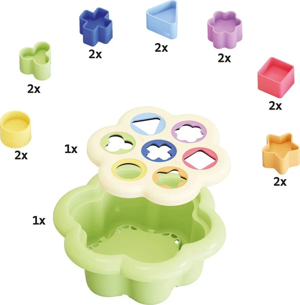 Sorter kształtów Quercetti PlayEco+ Daisy z plastiku z recyklingu 16 elementów (8007905802427) - Zdjęcie 2 Sorter kształtów Quercetti PlayEco+ Daisy z plastiku z recyklingu 16 elementów (8007905802427) - obraz 2