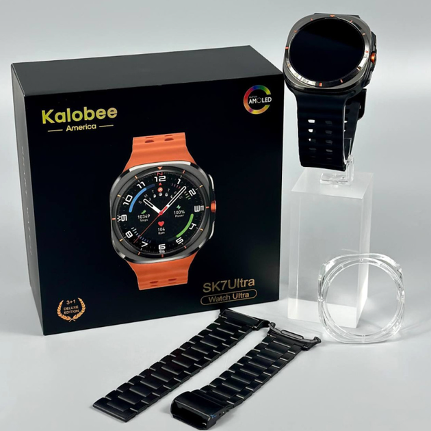 Смарт-часы Smart Watch Kalobee America SK7 Ultra AMOLED 1.5" с 2 ремешками Черний - изображение 9