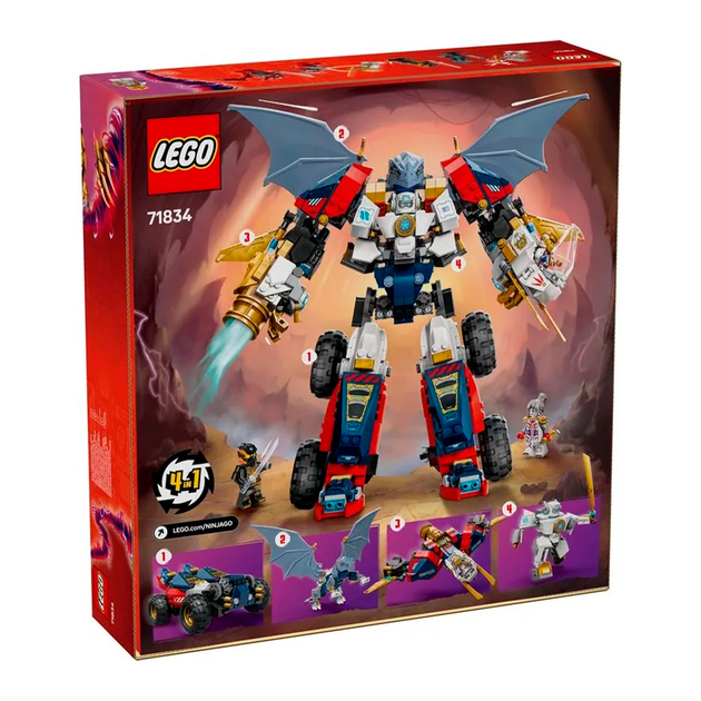 Конструктор LEGO NINJAGO Ультракомбинируемый робот Зейна 1187 деталей (71834) - зображення 3