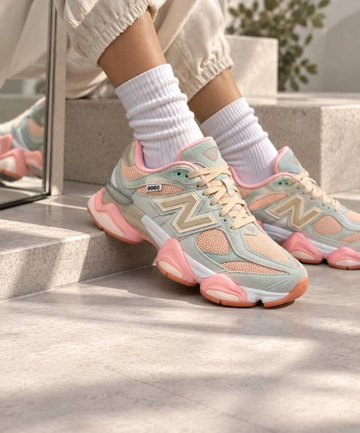 Кросівки жіночі NB 9060 x Joe Freshgoods м'ятно-рожеві кросівки на кожен день розмір 40 довжина стопи 25 см - изображение 6