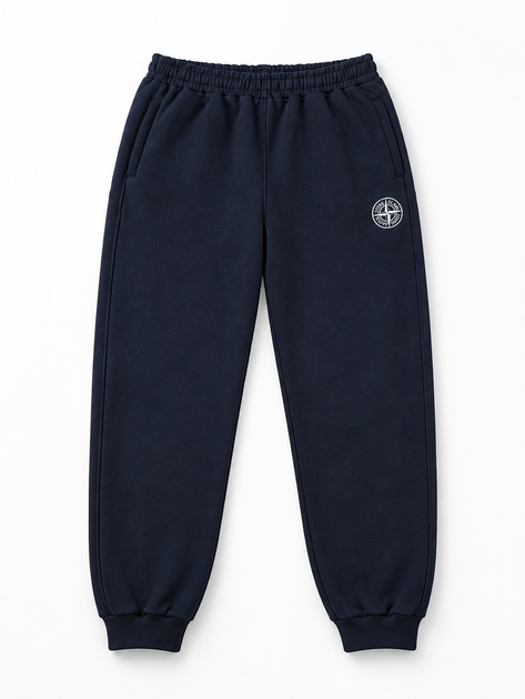 Зимние теплые мужские спортивные штаны синие с начесом Stone Island с манжетами (449727) L - Фото 4 Зимние теплые мужские спортивные штаны синие с начесом Stone Island с манжетами (449727) L - изображение 4