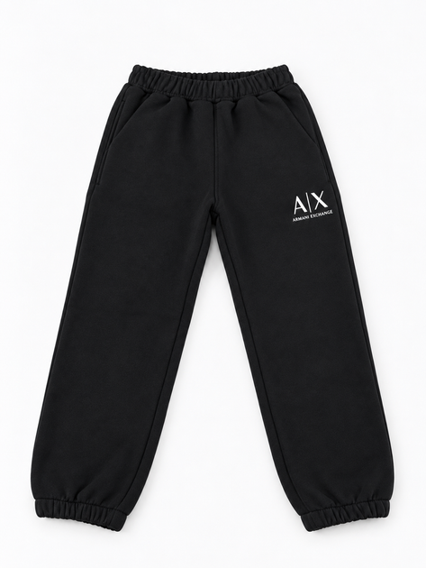 Зимние теплые детские для мальчика спортивные штаны черные с начесом Armani (449732) 164 см - Фото 4 Зимние теплые детские для мальчика спортивные штаны черные с начесом Armani (449732) 164 см - изображение 4