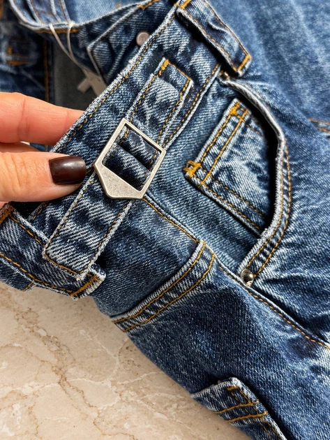 Джинсы женские It’s Basic 2961-2W6-5 Wide Leg baggy jeans с регулировкой пояса 42 синие - изображение 2
