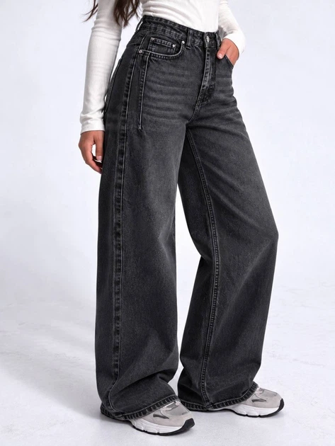 Джинсы женские It’s Basic 2499-2W6-1 Wide Leg с вытачками на бедрах 42 черные - Фото 1 Джинсы женские It’s Basic 2499-2W6-1 Wide Leg с вытачками на бедрах 42 черные - изображение 1
