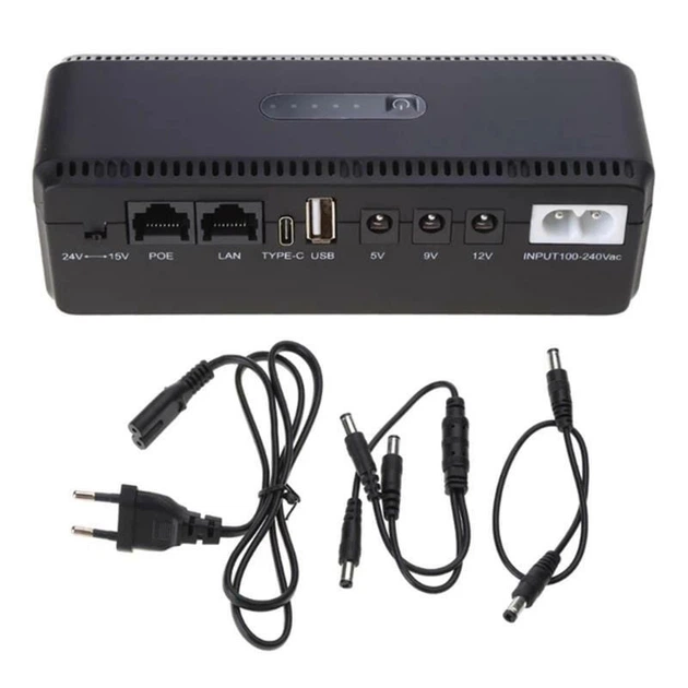 Бесперебойник для роутера UPS 5V, 9V, 12V 18 Вт 10400mAh компактный, Павербанк для интернета Wi-Fi, PoE - изображение 3