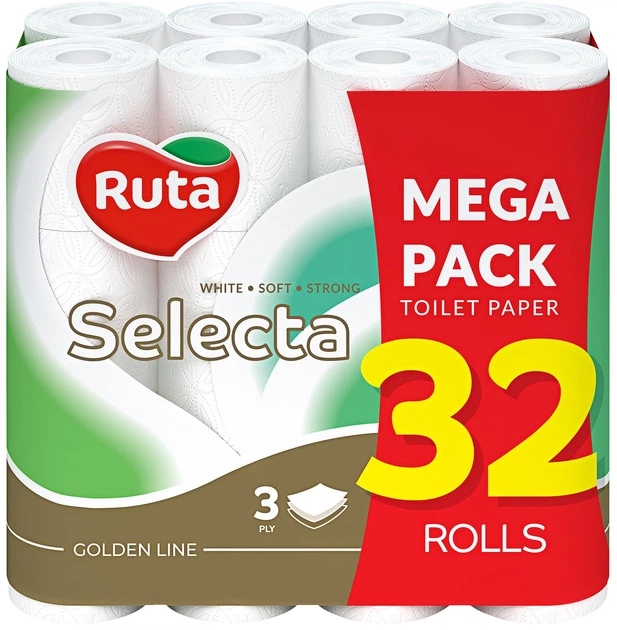 Туалетний папір Ruta Selecta 3-шаровий 32шт