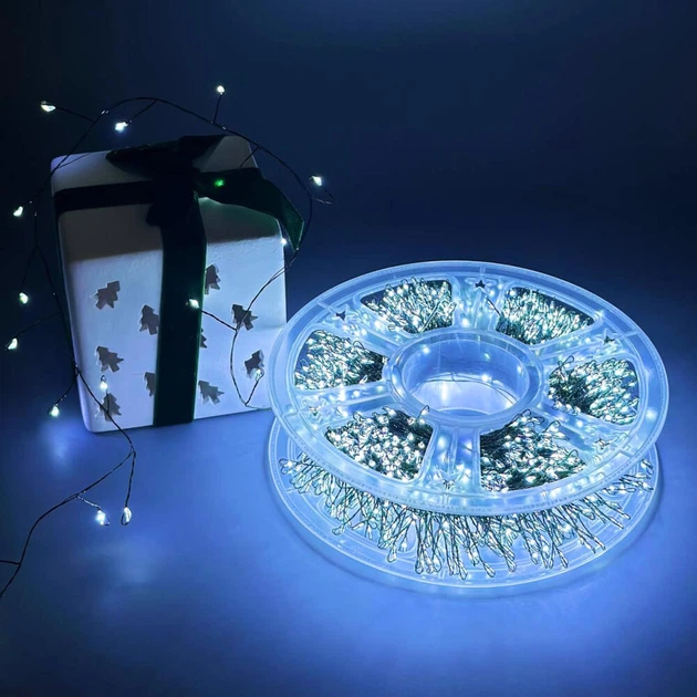Гирлянда Мишура 100 м 3000 LED от розетки хвойная лапа на елку холодный цвет зеленый провод - Фото 2 Гирлянда Мишура 100 м 3000 LED от розетки хвойная лапа на елку холодный цвет зеленый провод - изображение 2