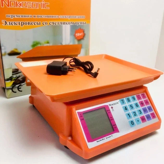 Торговые электронные весы Nocasonik NK-4017 до 50 кг с аккумулятором 4 В - Фото 4 Торговые электронные весы Nocasonik NK-4017 до 50 кг с аккумулятором 4 В - изображение 4