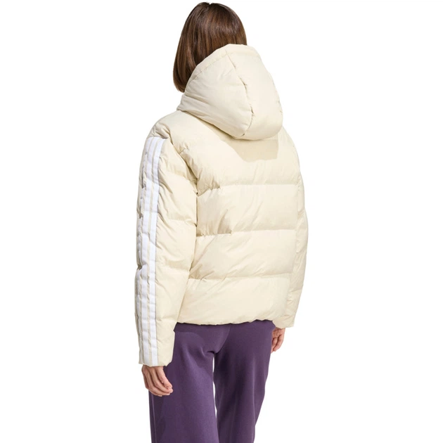 Пуховик прошитий Essentials Climawarm 3-Stripes Puffer Down Hooded Jacket Adidas JM4107 L Бежевий (4068811737061) - Фото 2 Пуховик прошитий Essentials Climawarm 3-Stripes Puffer Down Hooded Jacket Adidas JM4107 L Бежевий (4068811737061) - изображение 2