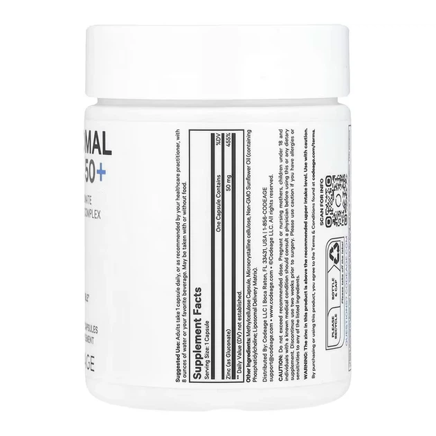 Цинк Codeage Liposomal Zinc 100 vcaps (850026121292) - изображение 3