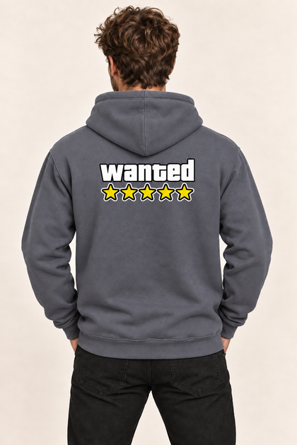 Худі унісекс GTA WANTED з п'ятьма зірками, принт спереду та ззаду, на флісі, Сірий, XS - Фото 2 Худі унісекс GTA WANTED з п'ятьма зірками, принт спереду та ззаду, на флісі, Сірий, XS - изображение 2