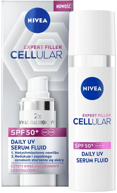 Защитный флюид для лица антивозрастной NIVEA CELLULAR EXPERT FILLER SPF 50+ - изображение 2