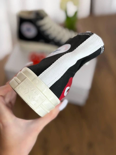 Кеди жіночі Converse Comme Des Garcons PLAY Chuck 70 Black High (38) - зображення 2