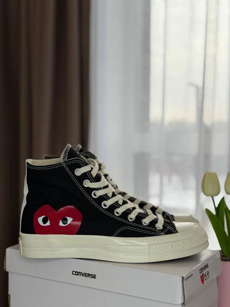 Кеди жіночі Converse Comme Des Garcons PLAY Chuck 70 Black High (38) - зображення 3