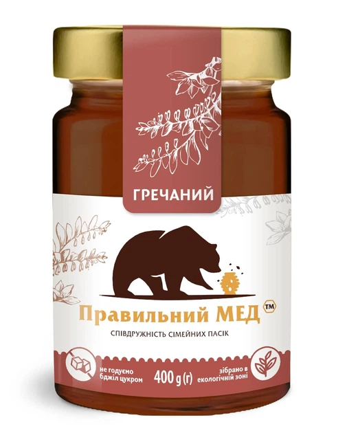 Гречаний мед ТМ Правильний мед с/б 400г - Фото 2 Гречаний мед ТМ Правильний мед с/б 400г - зображення 2