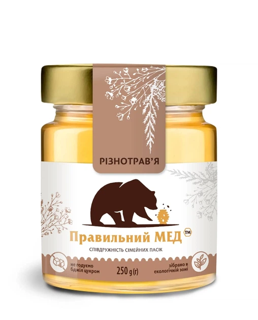 Різнотрав'я червня (квітковий) ТМ Правильний мед с/б 250г - Фото 2 Різнотрав'я червня (квітковий) ТМ Правильний мед с/б 250г - зображення 2