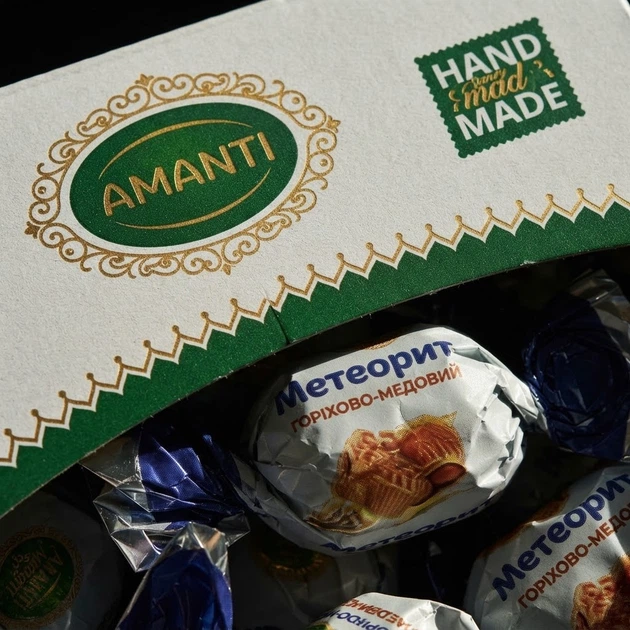 Цукерки Amanti Метеорит арахісово-медовий 1 кг десерт у молочному шоколаді з арахісом медом глазур’ю до чаю - зображення 7