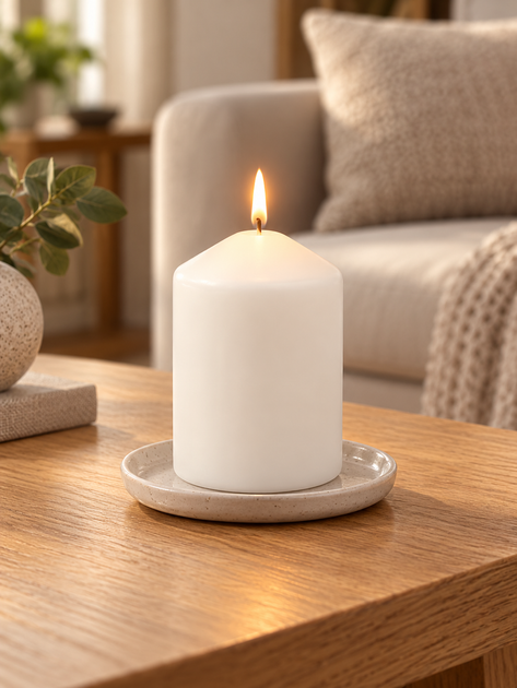 Блокова свічка IKEA 10 см без аромату біла 26 годин горіння - Фото 4 Блокова свічка IKEA 10 см без аромату біла 26 годин горіння - зображення 4
