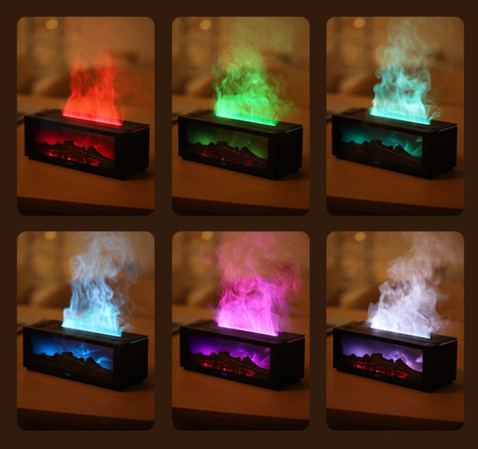 Увлажнитель воздуха с эффектом камина, с имитацией пламени с подсветкой RGB и пультом управления, черный MA795 - изображение 4