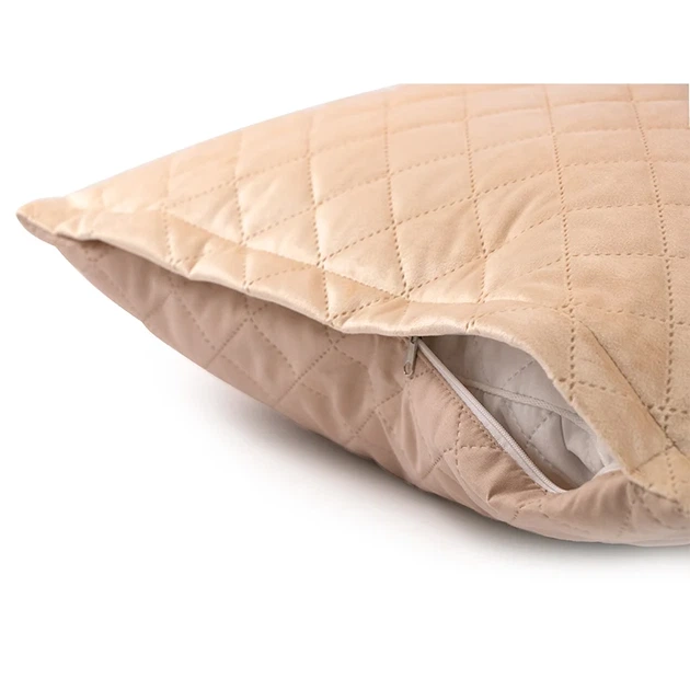 Чехол на подушку стёганый Руно Beige ромб 50х70 см бежевый - Фото 6 Чехол на подушку стёганый Руно Beige ромб 50х70 см бежевый - изображение 6