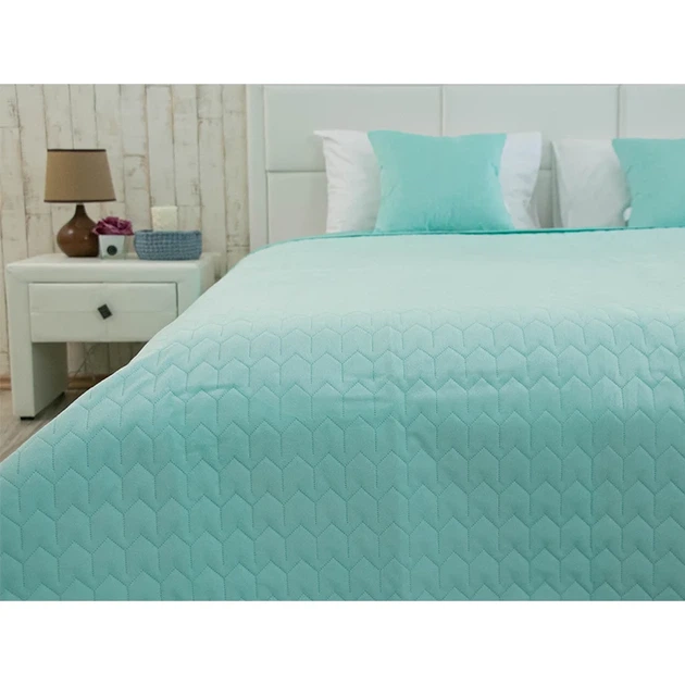 Двустороннее покрывало Руно Velour Tiffany зигзаг 150х220 см мятное - Фото 6 Двустороннее покрывало Руно Velour Tiffany зигзаг 150х220 см мятное - изображение 6