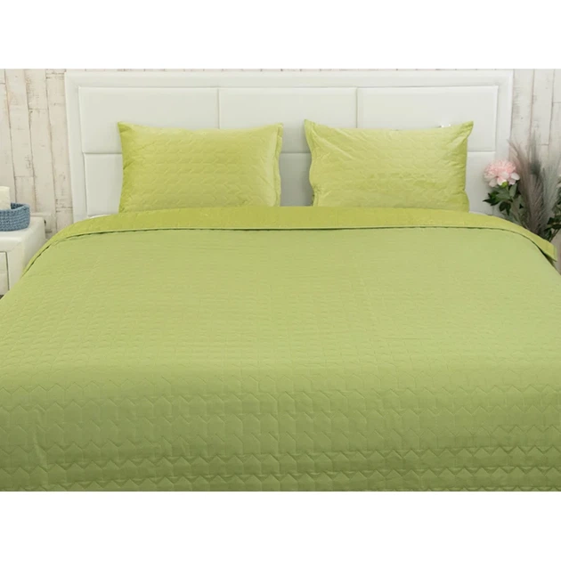 Двустороннее декоративное покрывало Руно Velour Green banana зигзаг 220х240 см - изображение 8