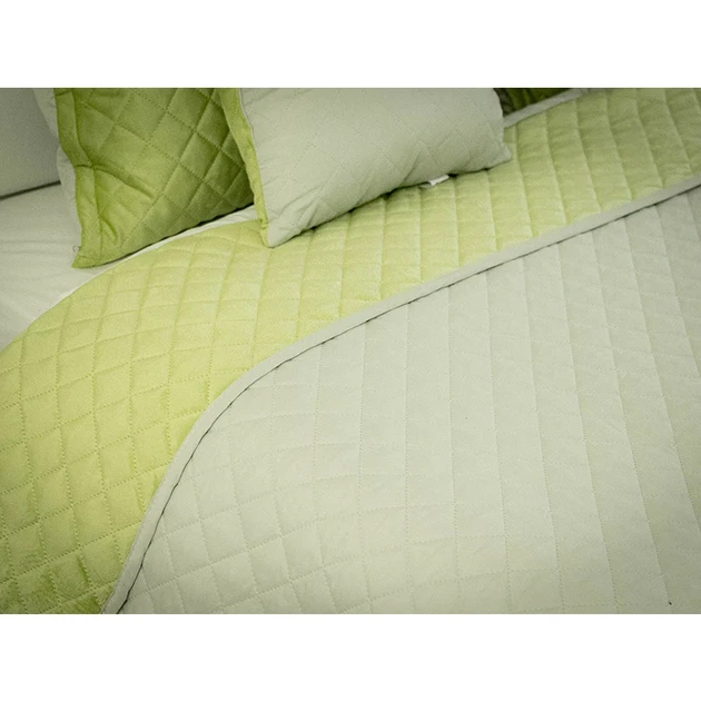Двустороннее покрывало Руно Velour Olive Green ромб 180х220 см оливковое - изображение 10