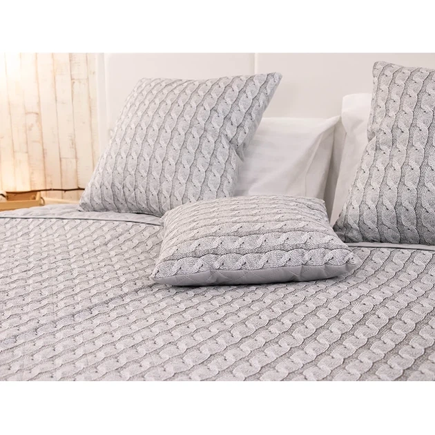 Двустороннее декоративное покрывало Руно Grey Braid 150х212 см серое - Фото 8 Двустороннее декоративное покрывало Руно Grey Braid 150х212 см серое - изображение 8