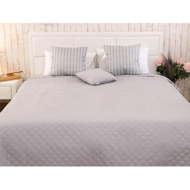Двустороннее декоративное покрывало Руно Grey Braid 150х212 см серое - Фото 10 Двустороннее декоративное покрывало Руно Grey Braid 150х212 см серое - изображение 10
