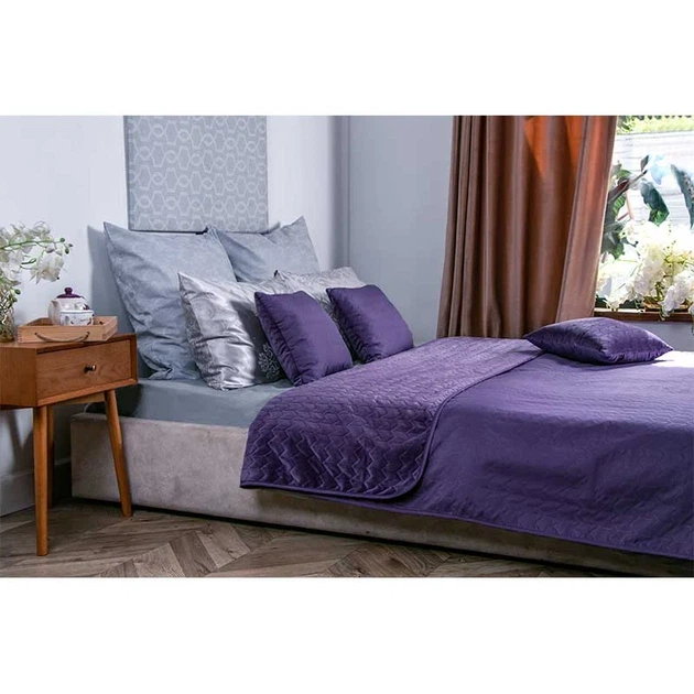 Двустороннее декоративное покрывало Руно Velour Violet 150x220 см фиолетовое - Фото 5 Двустороннее декоративное покрывало Руно Velour Violet 150x220 см фиолетовое - изображение 5