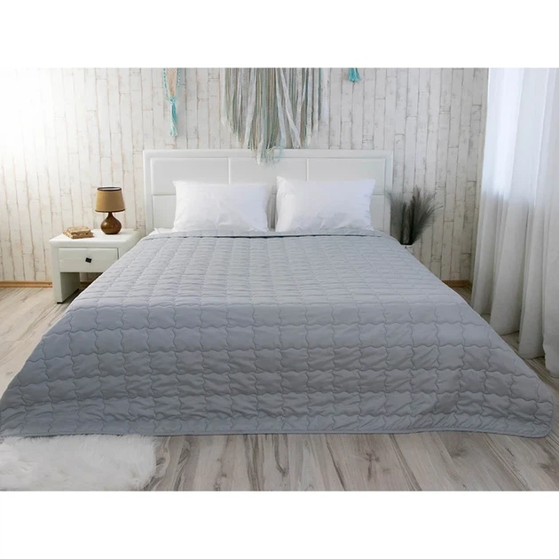 Двустороннее декоративное покрывало Руно Soft Line 150х212 см серое - изображение 2