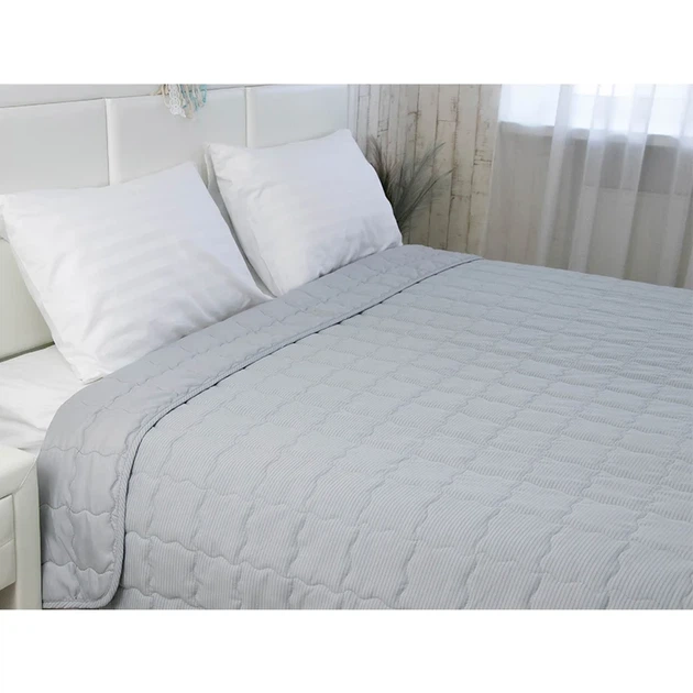 Двустороннее декоративное покрывало Руно Soft Line 150х212 см серое - изображение 7