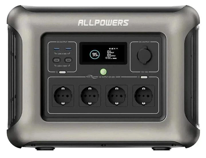 Зарядна станція ALLPOWERS R1500 1800 Вт 1152 Вт·год LiFePO4, портативна електростанція з функцією ДБЖ (UPS), Wi-Fi та Bluetooth - Фото 1 Зарядна станція ALLPOWERS R1500 1800 Вт 1152 Вт·год LiFePO4, портативна електростанція з функцією ДБЖ (UPS), Wi-Fi та Bluetooth - зображення 1
